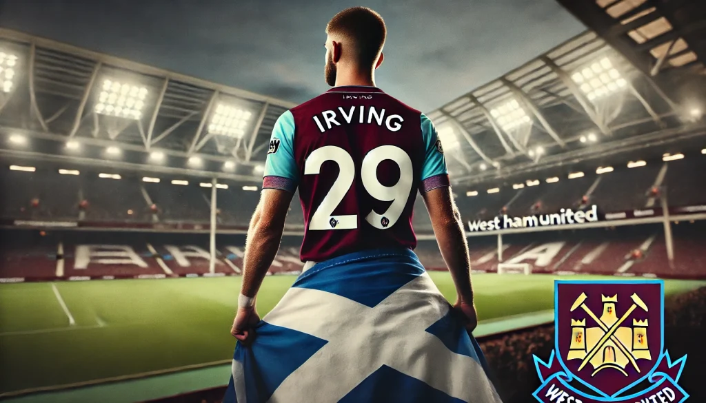 Andy irving with scotland flag wrapped around him