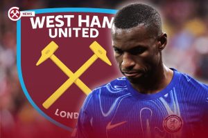 nicholas jackson next to west ham logo