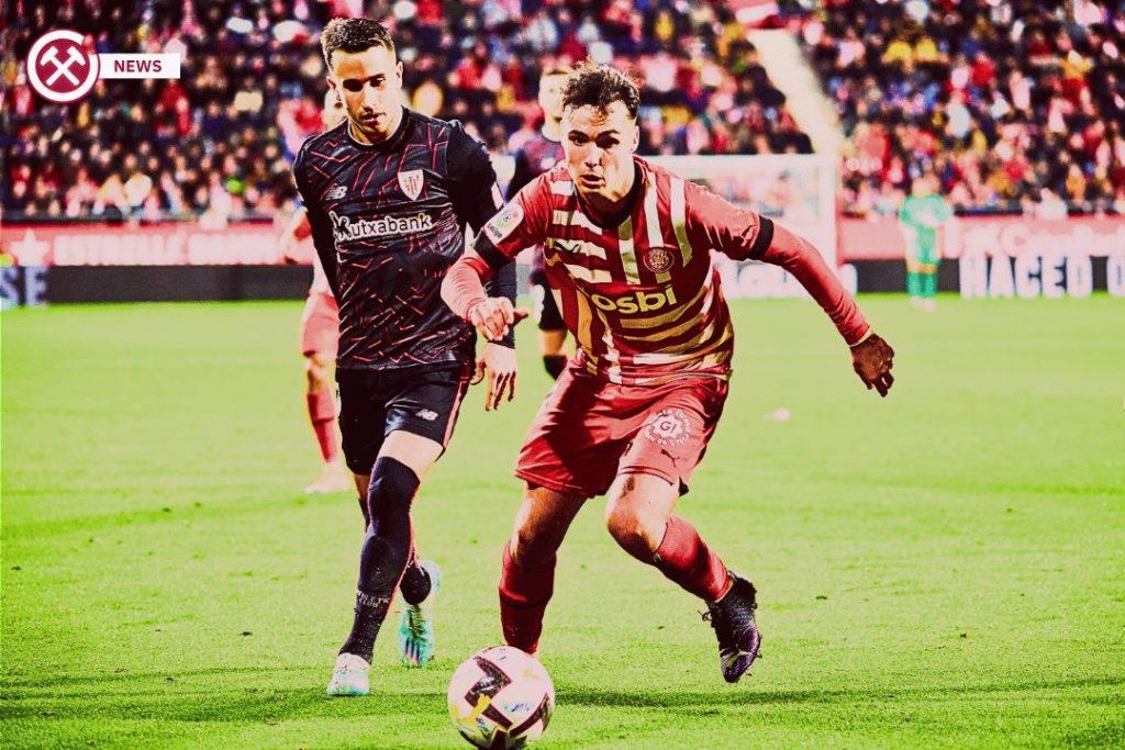 Arnau Martinez playing for Girona amidst West Ham transfer links