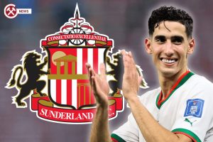 Nayef Aguerd with Sunderland Logo