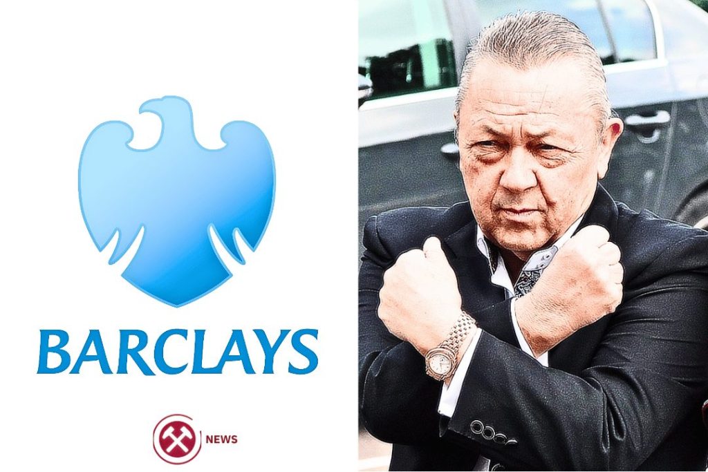 David Sullivan, West Ham Board with Barclays Logo