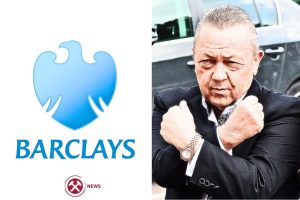 David Sullivan, West Ham Board with Barclays Logo