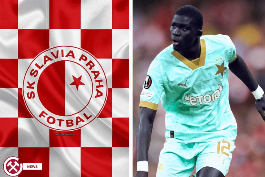 slavia prague logo and Malick Diouf