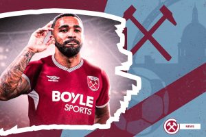 Callum Wilson with West Ham background