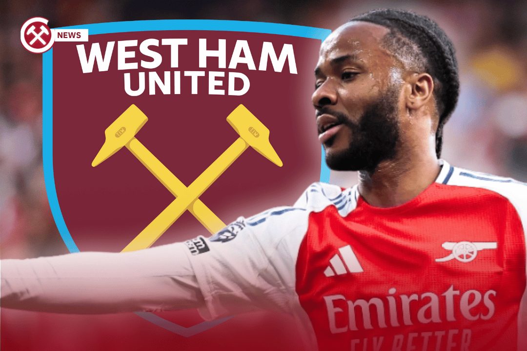 Raheem Sterling with West Ham Logo